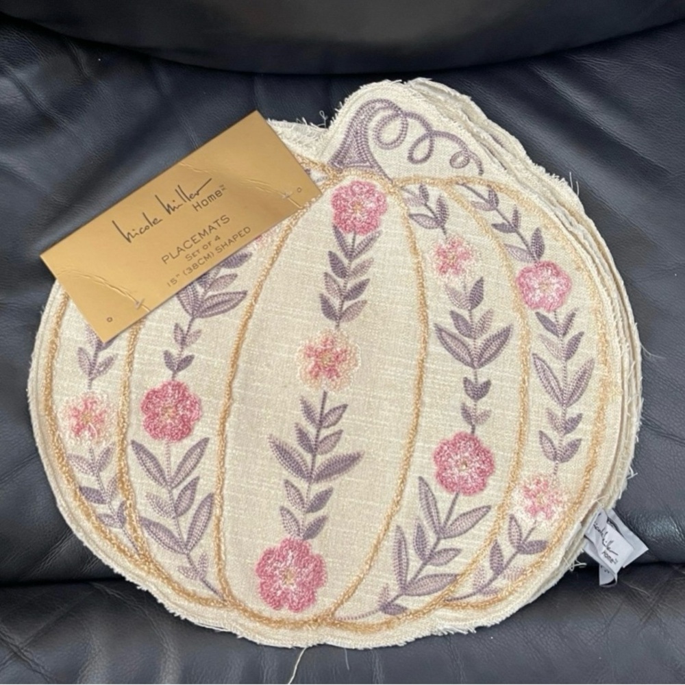 Thanksgiving Nicole Miller Pumpkin Jute Placemats, Set of 4